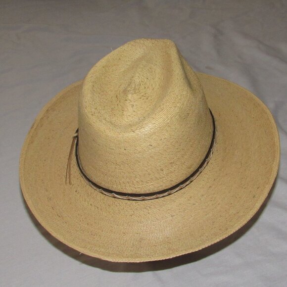 Mexican Giveaways Handmade Palm Straw Cowboy Western Hat Men's sz Small - Picture 2 of 4